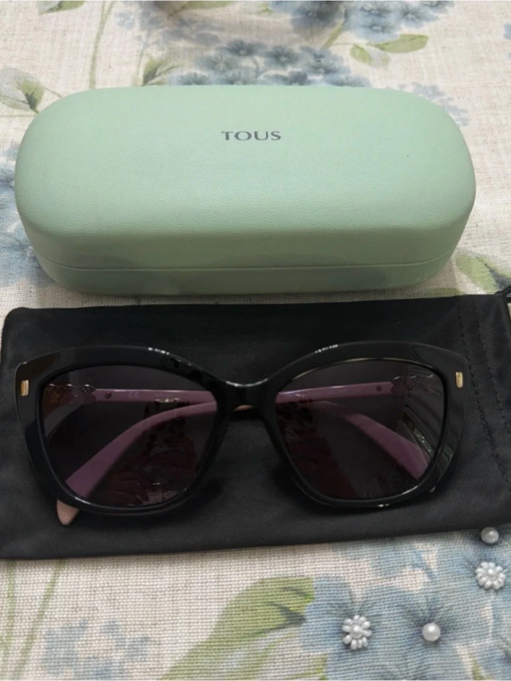 TOUS Black Sunglasses with Pink Temples